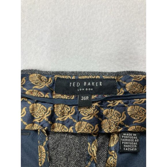 Ted Baker Gray Charcoal Wash Straight Leg Regular Fit Wool Pant Mens 36x30 NWOT - Picture 4 of 11